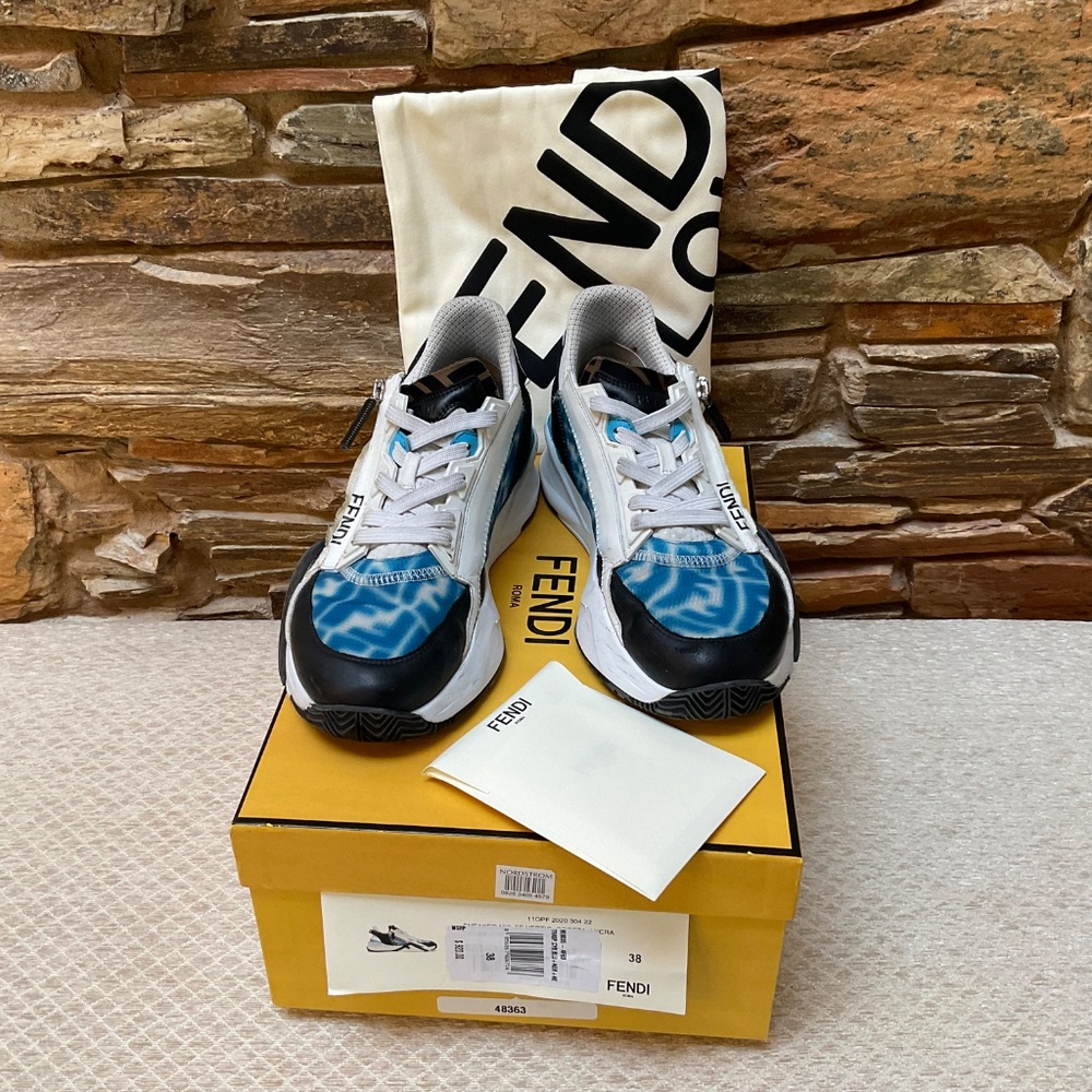 Fendi Flow Blue/White Sneakers (8.0) - Picture 7 of 8